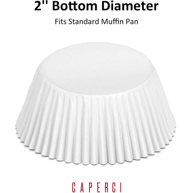 Caperci White Foil Cupcake Liners Standard Muffin Wrappers 150-Pack - Premium Greaseproof & Sturdy Cupcake Papers for Baking - Image 2